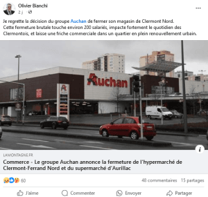Olivier Bianchi réagit sur Auchan Nord