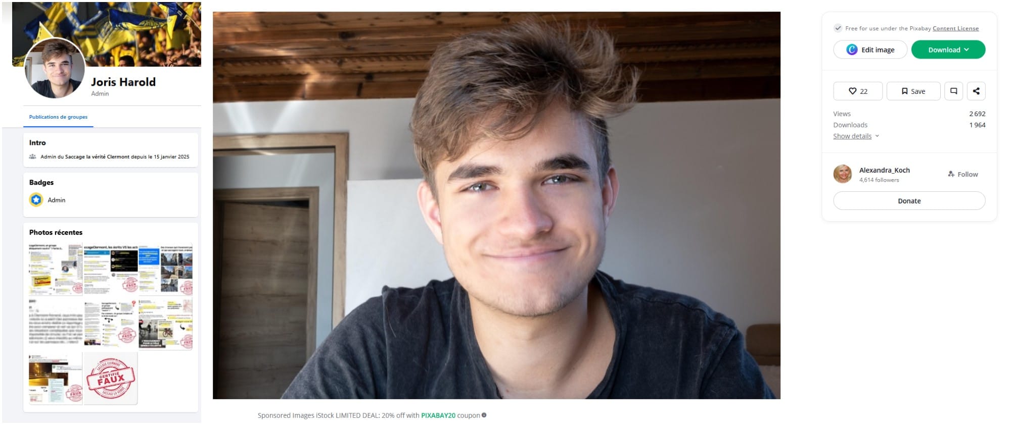 Preuve Joris Harold faux profil